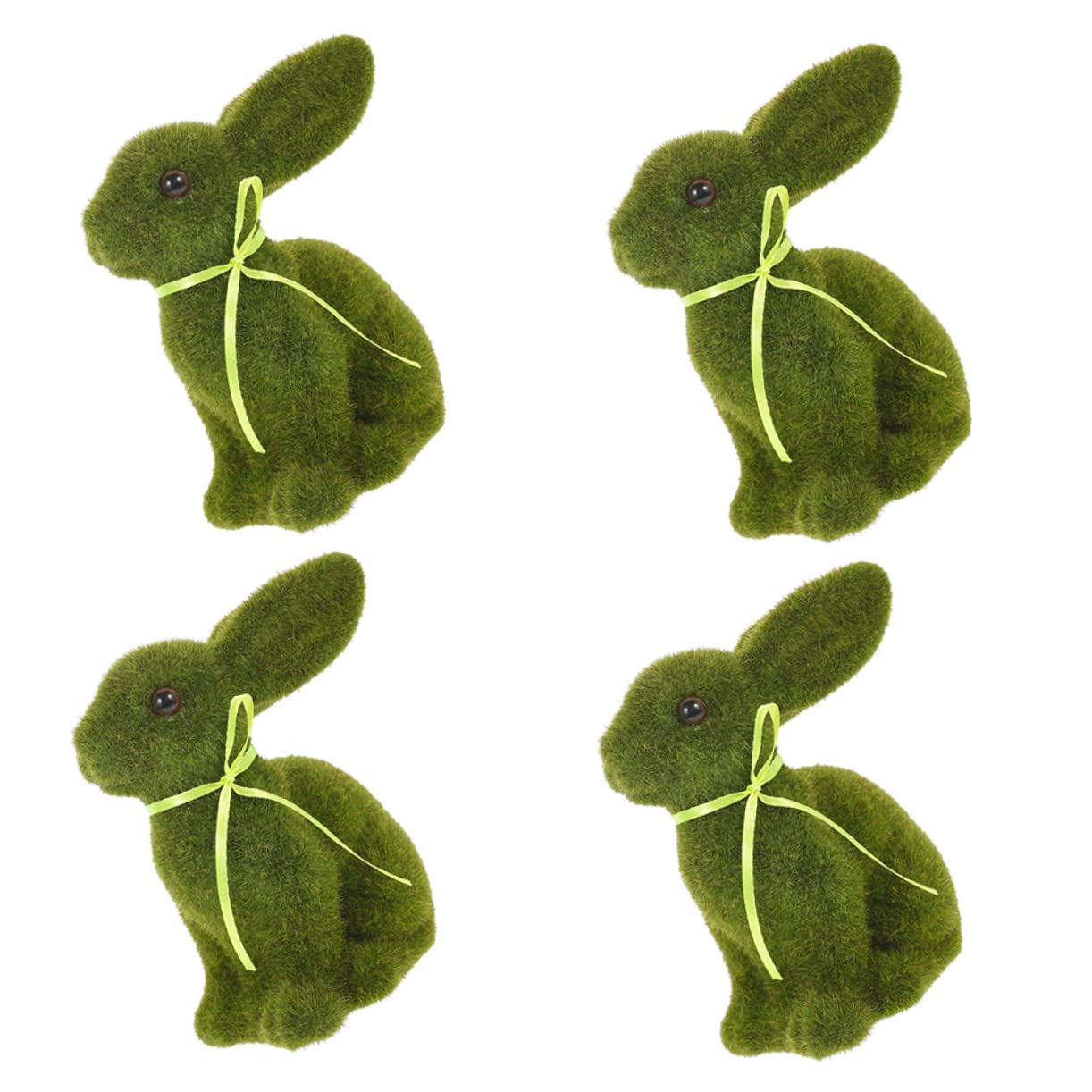 GANAZONO 4pezzi Coniglietti Decorativi Flocked Per Pasqua Statuette Realistiche Perfetti Per Decorazioni Da Tavolo Giardino e Casa Atmosfera Primaverile e Festiva