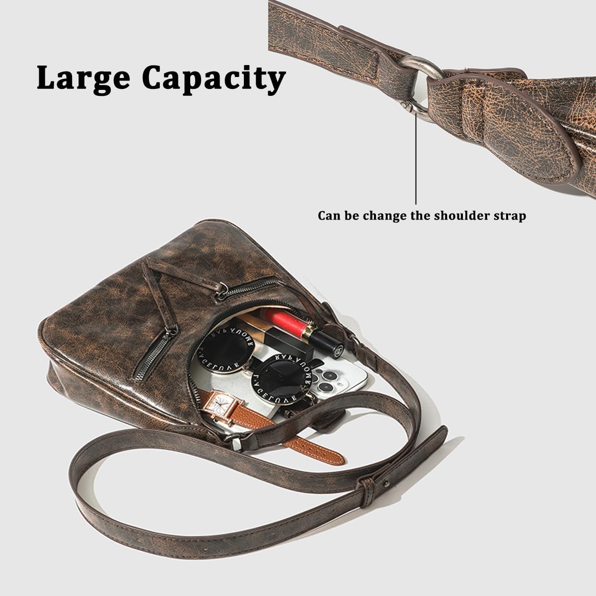 Y2K Purse Shoulder Bag for Women, Top Handle Handbag Small Goth Punk Hobo Clutch Purses Trendy Underarm Bag - Image 4