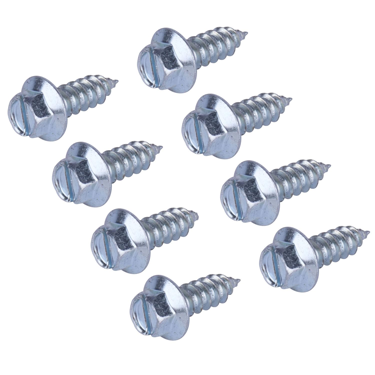 YANRUHFL 8PCS License Plate Screws, Stainless Steel Bolts for Front and Rear License Plate (Chrome Plated)