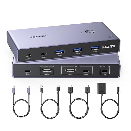 UGREEN USB-C and HDMI 2-Port KVM Switch