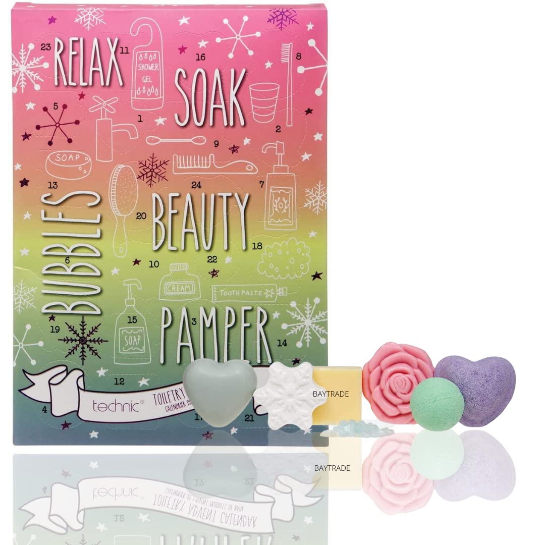 Relax & Pamper 24 Day Christmas Toiletry Advent Calendar by technic, the perfect gift for her this Christmas