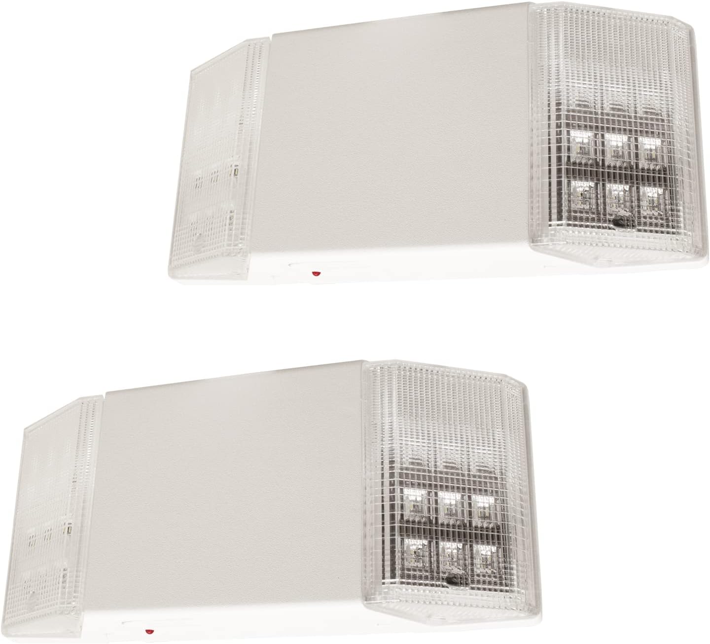 LFI Lights® Fixed Head Emergency Light, UL 924 Listed, White, 120/277VAC Hardwired with Battery Backup, Wall or Ceiling Mount, ELFXWBB 2 Pack