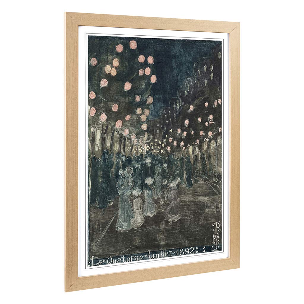 Big Box Art Framed Print of Maurice Pendergrast Bastille Day Design | Wall Art Picture | Home Decor for Kitchen, Living Room, Bedroom, Hallway, Oak, A2 / 24.5x18 Inch / 62x45cm