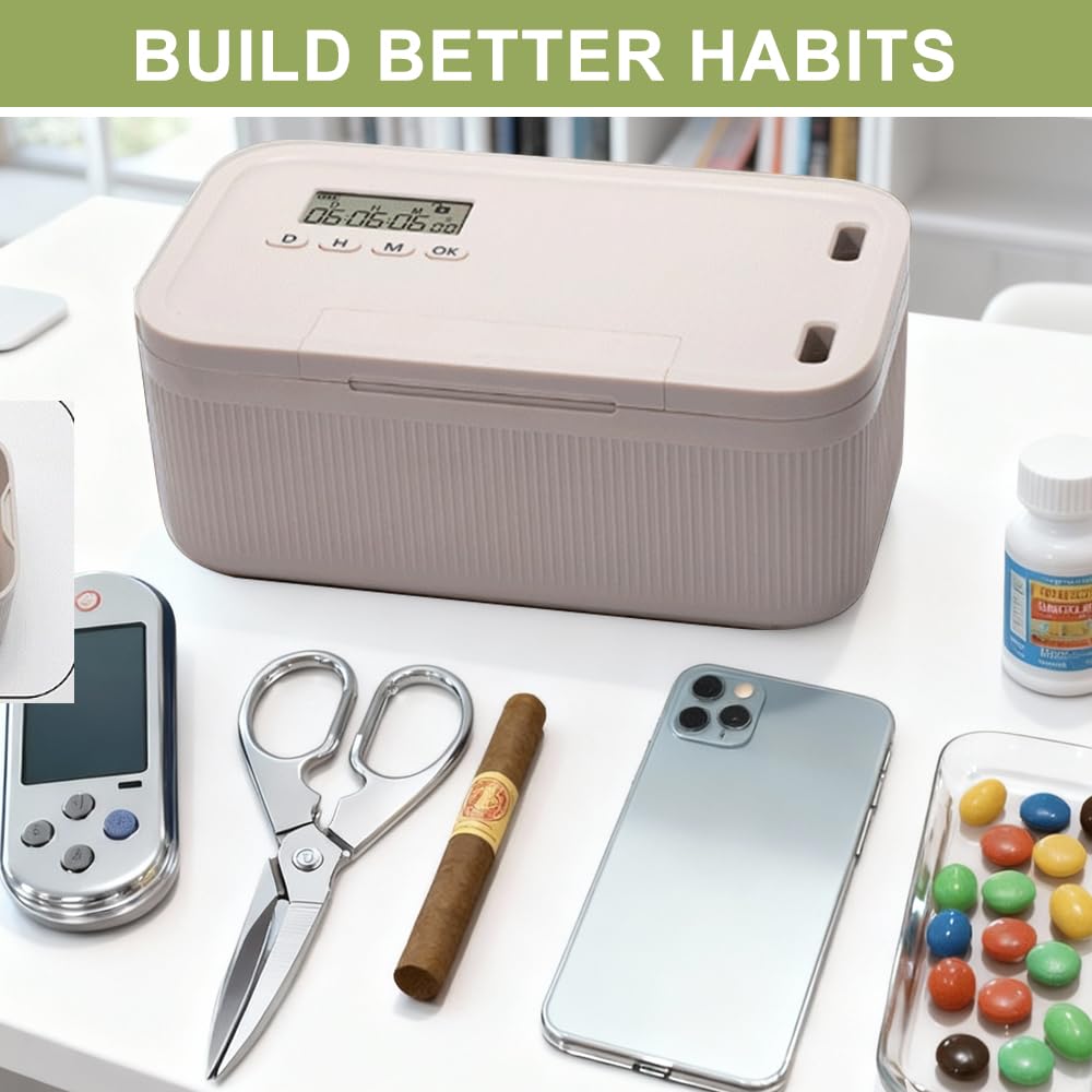 Coffre-fort Sécurisé avec Minuterie, Boîte de Verrouillage de Téléphone avec Minuterie, retirer la prise des téléphones, Protection Enfants Anti-Dépendance, pour la maison, le bureau