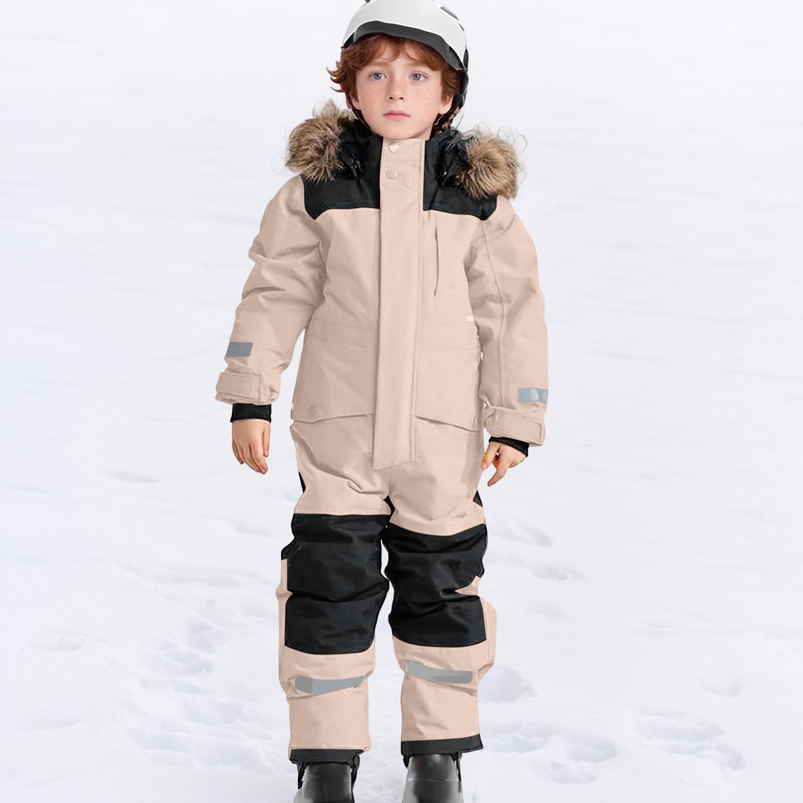 Combinaison de neige isolée robuste pour les plus grands enfants - Combinaison de ski coupe-vent toutes saisons avec doublure thermique pour les aventures en plein air hivernales