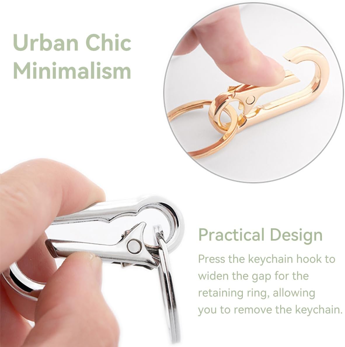 Metal Key Chain Sturdy Keyring Clip Holder for Car and Home Keys, Keychains For Men and Women 4 Pack DIY - Image 3