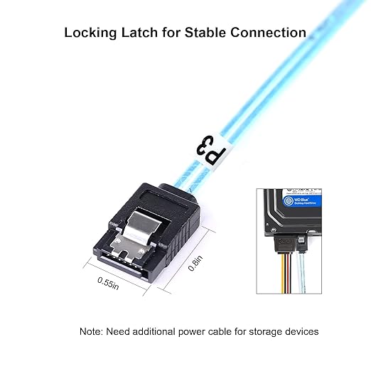 ADCAUDX 3 Pack Cable SATA III 1M, 6Gbps, Azul, Delgado miniatura 3