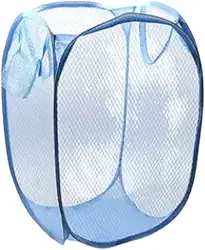 Cesto Organizador Roupa Brinquedos Infantil Telado Dobravel Coloridos (AZUL)