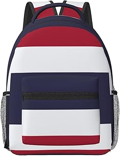 Sac à dos pour ordinateur portable imprimé drapeau de la Thaïlande, sac à dos de voyage résistant à l'eau, approuvé en avion, sac à dos esthétique, noir, taille unique, Noir/blanc, taille