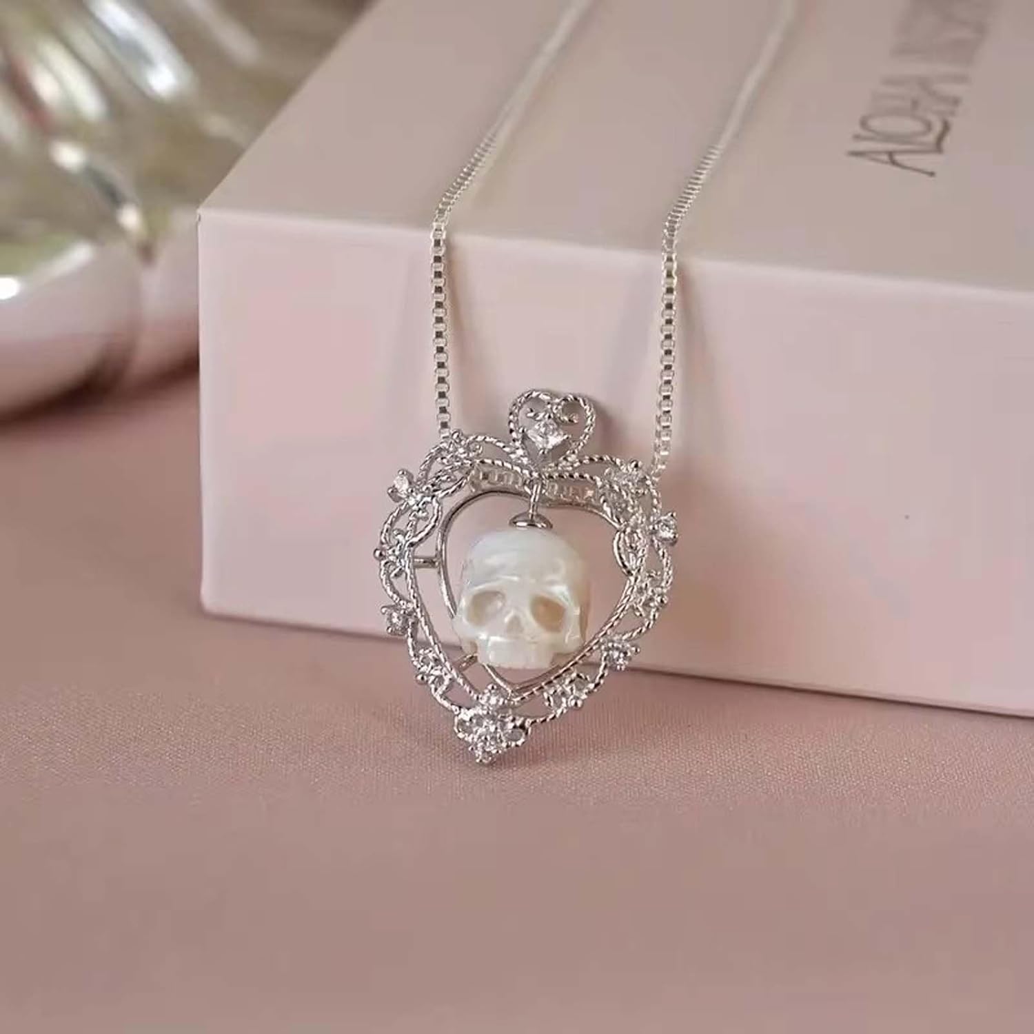 Heart Skull Necklaces for Women Halloween Skull Pendant Necklace Gothic Necklace Jewelry Gift - Image 5