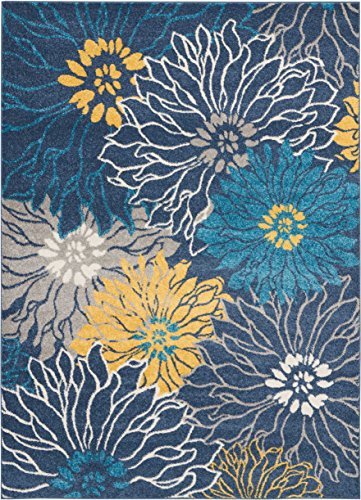 Tapete decorativo Nourison azul 160x221 cm rectangular miniatura 2