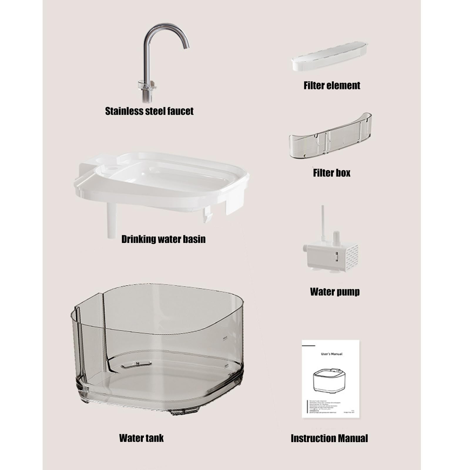Fuente de agua para gatos, bomba silenciosa, dispensador de agua, cuenco para beber, fácil de limpiar y diseño de circulación automática, fuente para mascotas de 4,5 L