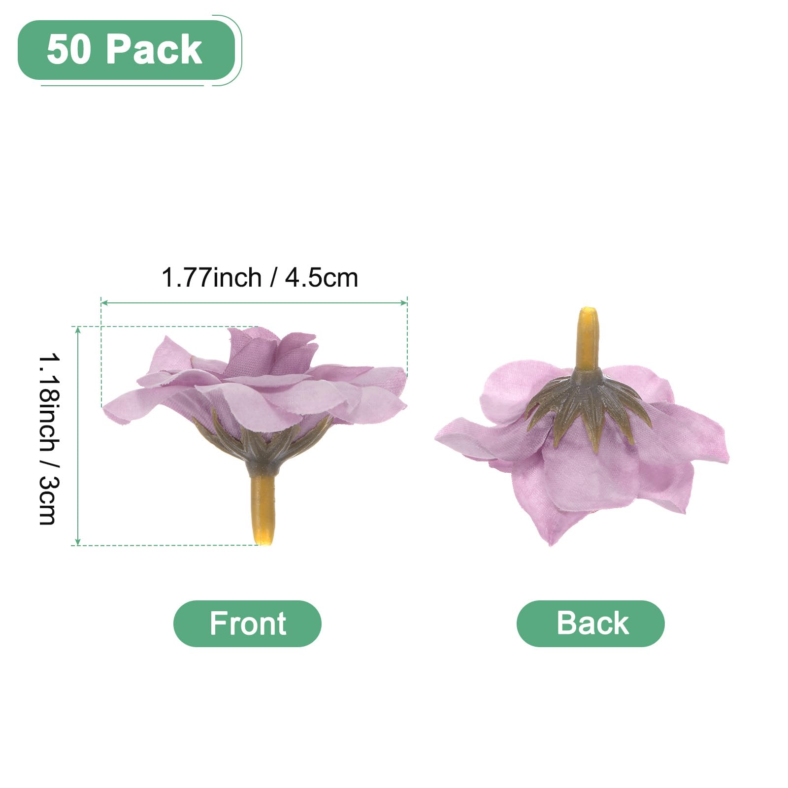 M METERXITY 50-Pack Artificial Roses Heads, Silk Faux Rose Head for Wedding/Bouquet/DIY Crafts/Party Decoration - Image 3
