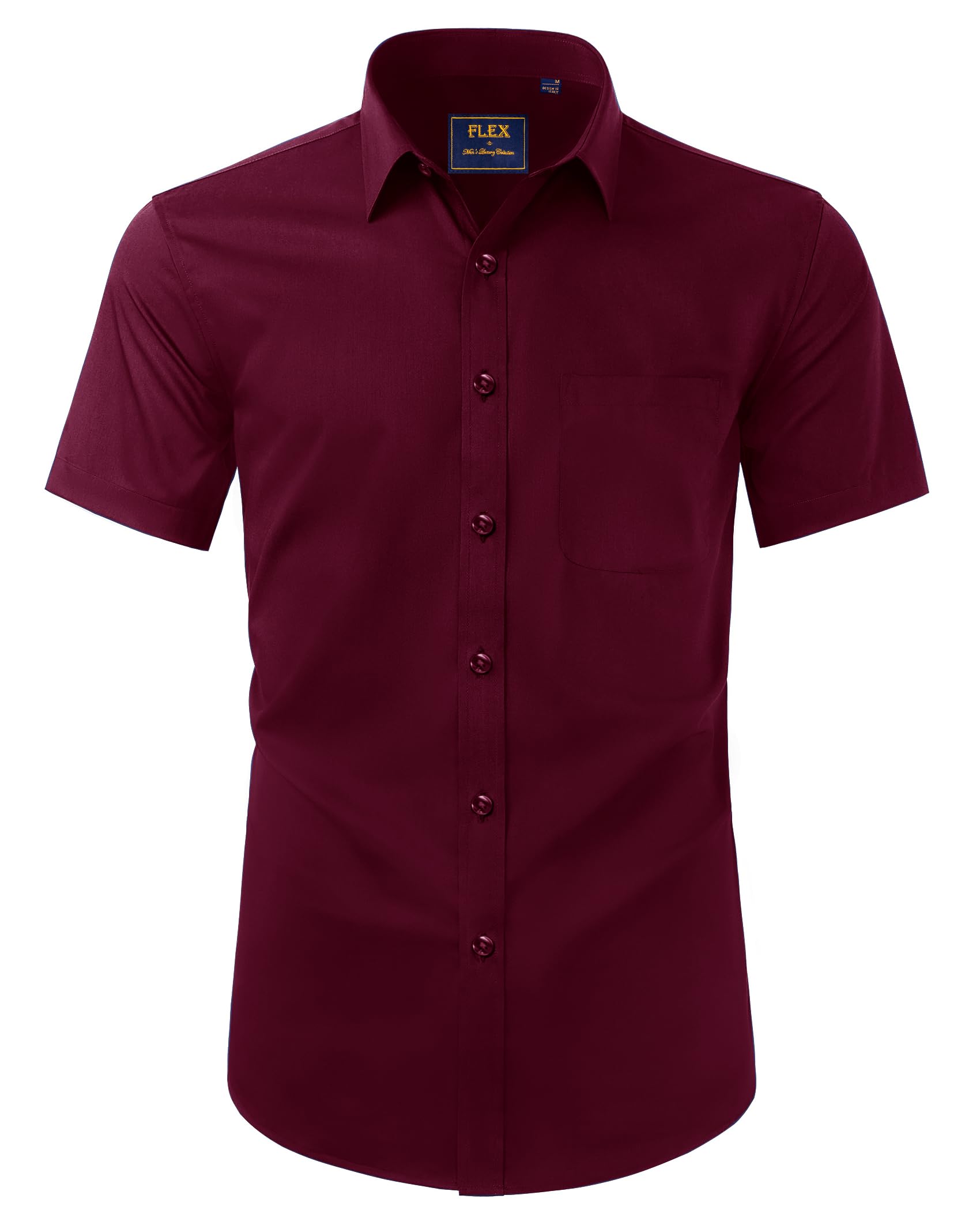 Alimens & Gentle Hemd Herren Kurzarm Faltenfrei Business Regular Fit Freizeithemden Strand Sommer Tshirt mit Tasche