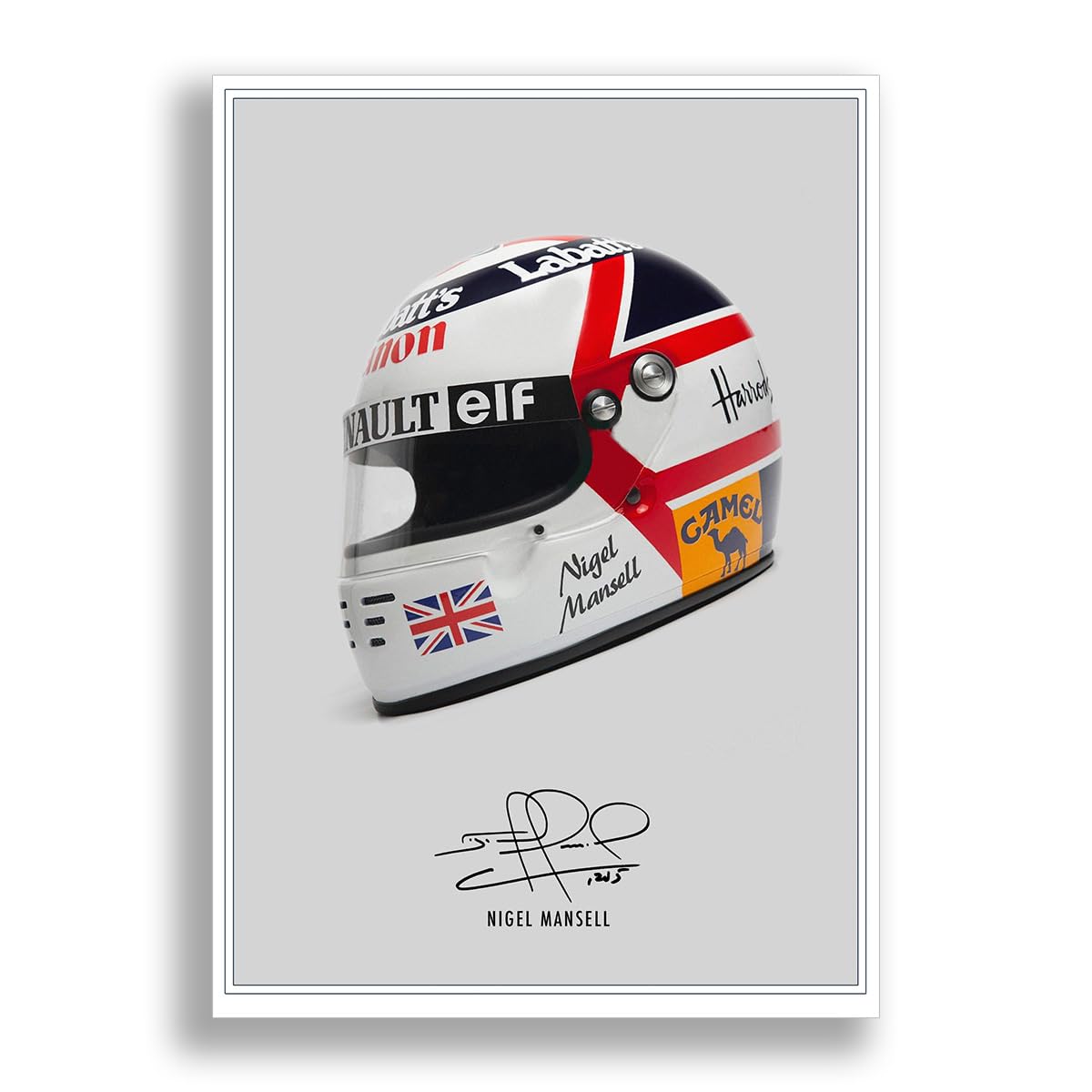 Mounted Gifts Nigel Mansell Cast Signed A4 Poster Photo Print Framed Autograph Gift F1 World Champion Legend (A4 POSTER ONLY)