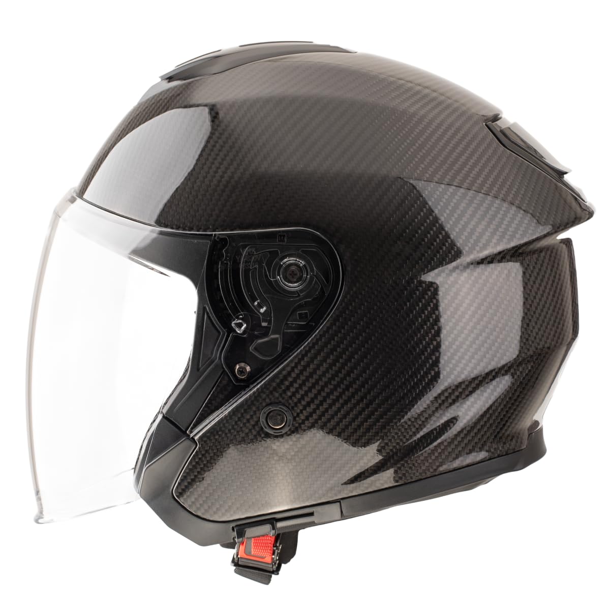 VINZ Bayburt Carbon Jethelm mit Doppelvisier | Leicht & Stark ECE 22.06 Zertifiziert | Roller Helm mit Sonnenblende | Motorradhelm mit Visier | In Gr. XS - XXL
