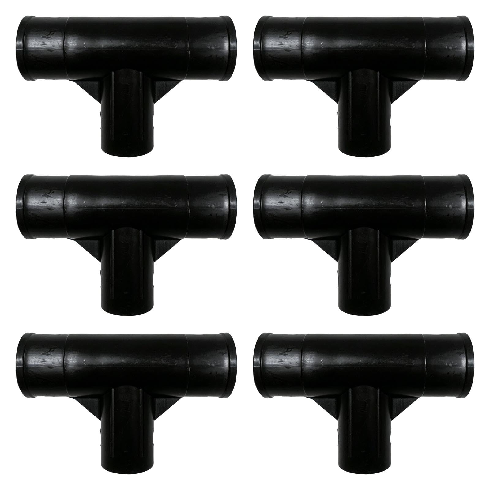 Adaptateur de Montage en T pour Cadre de Piscine (6 Pièces) en Polypropylène pour Une Connexion Stable. Convient à Un Usage Domestique, Noir