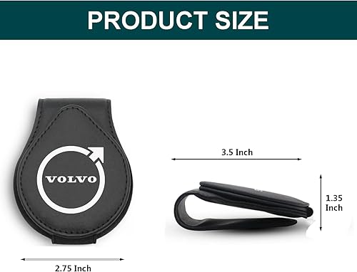 Miniatura 3 de Soporte para lentes de sol Volvo para visera de automóvil de cuero para gafas de sol, clip para XC406090 V6090 S6090 Accesorios de coche
