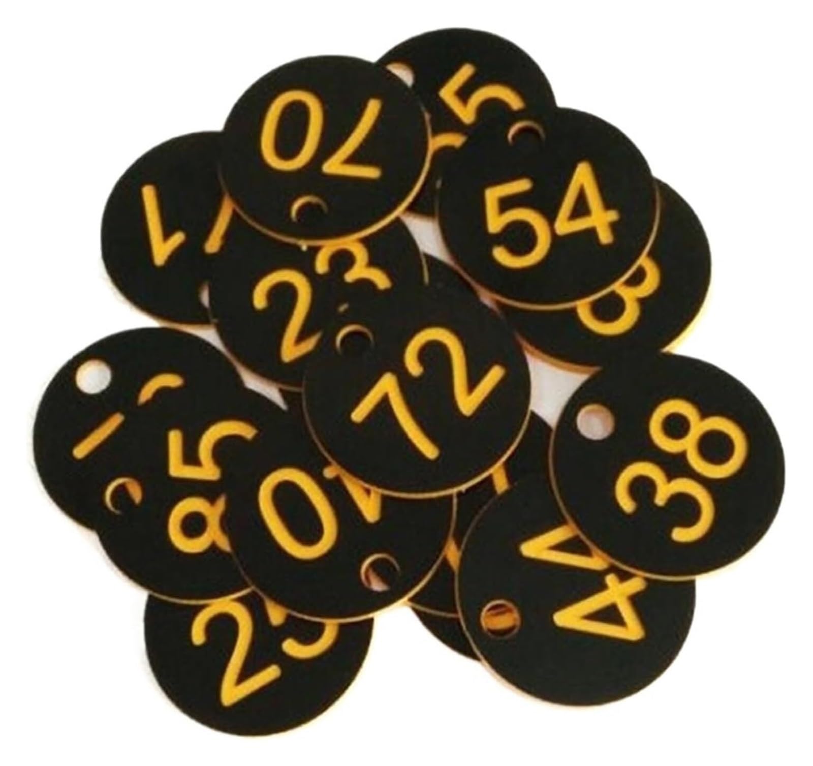 BTYQKZVPM Discs Table Numbers, Round ABS Plastic Engraved Number Tags 100PC