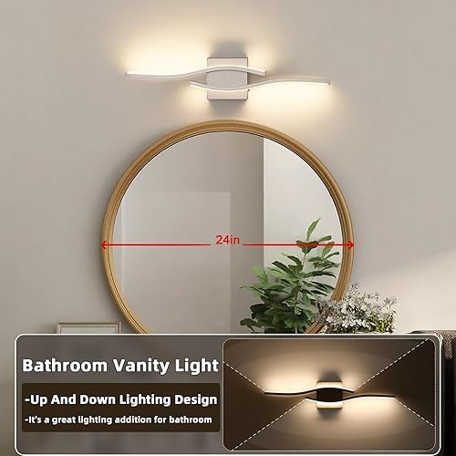 Miniatura 4 de Joossnwell Luces de tocador de baño de níquel cepillado sobre el espejo 5CCT regulable lámpara de baño moderna barra de iluminación LED de tocador
