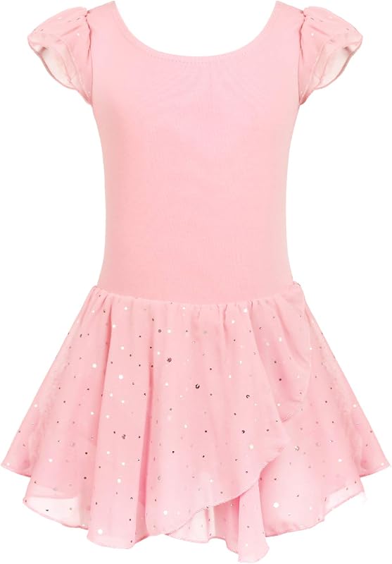 Vestido de baile de ballet con pollera de tutú Arshiner para niña con volante