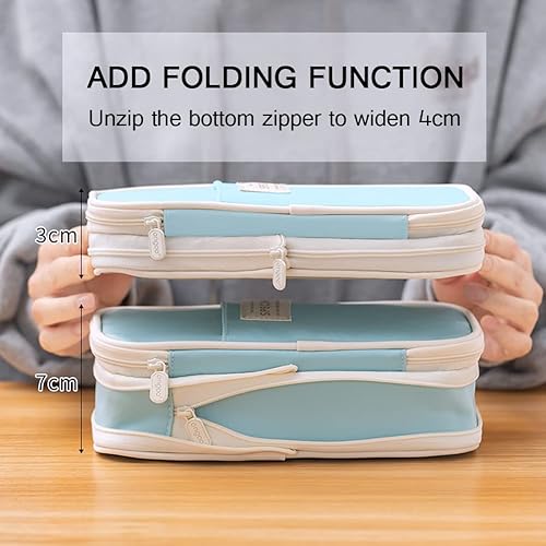 Miniatura 2 de MAMUNU Estuche expandible para lápices con compartimentos, Estuche para lápices de gran capacidad, Bolsa de lápices para oficina y escuela, Estuche