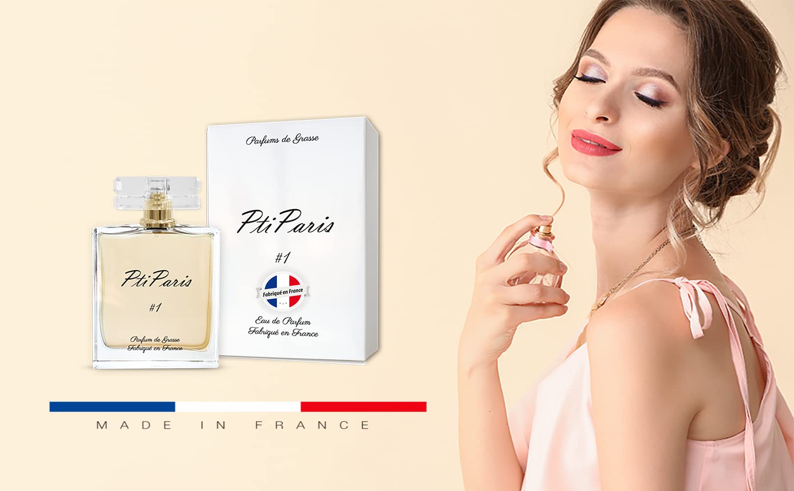 Eau de Parfum Femme #1 - Floral Gourmand ribes nero, esperido, Mandarino, Rosa, Iris, Fiore d'arancio, Caramel Polvere, Muschio, Patchouli - Prodotto a Grasse in Francia, 100 ml