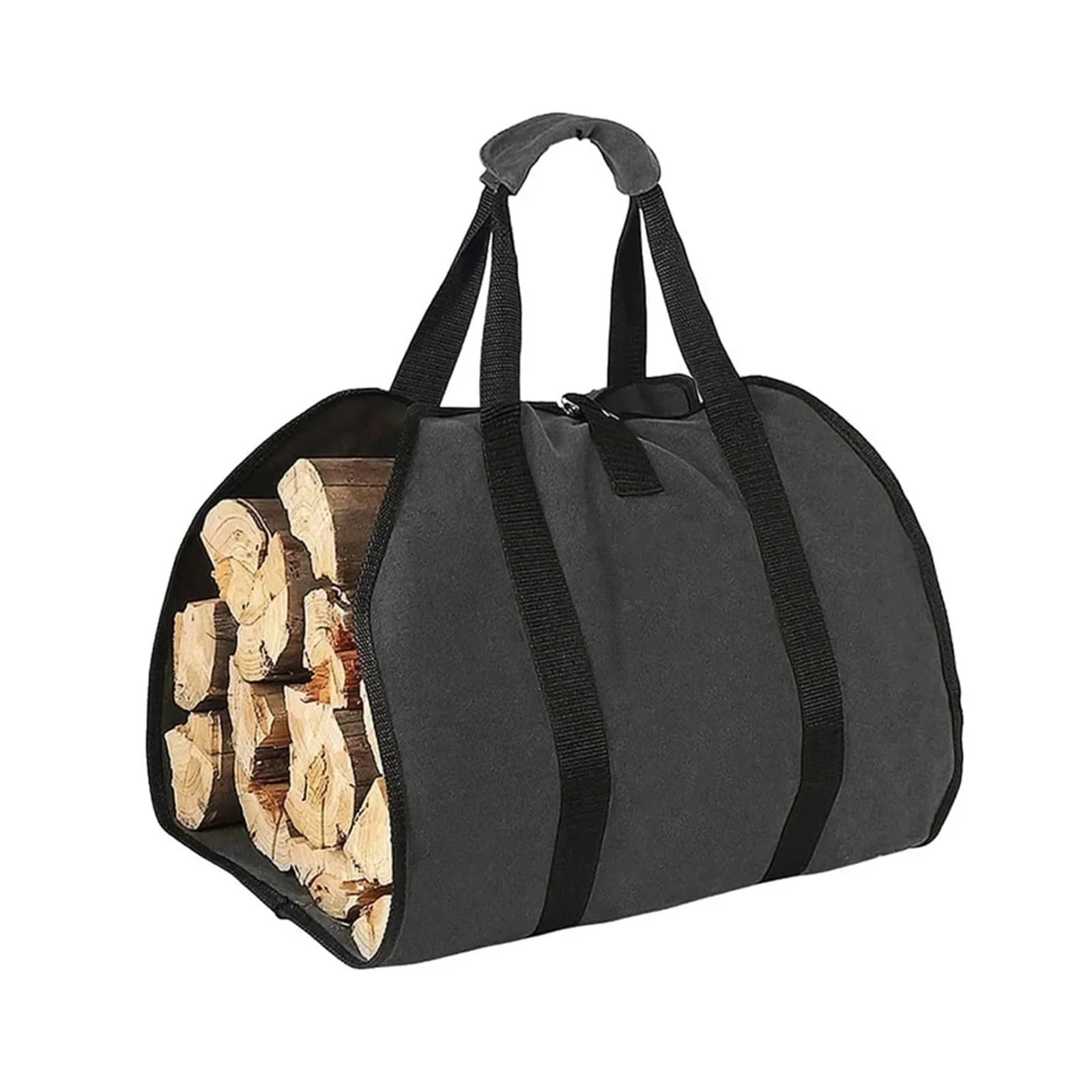 Firewood Storage Bag Waterproof Scratch-resistant Wood Log Carrier Outdoor Camping Holder Carry For Wood(Black)