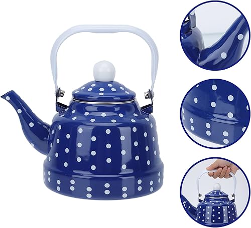 Miniatura 2 de Tetera interior esmaltada japonesa, hervidor silbante para inducción de estufa, capacidad de 1.7 L