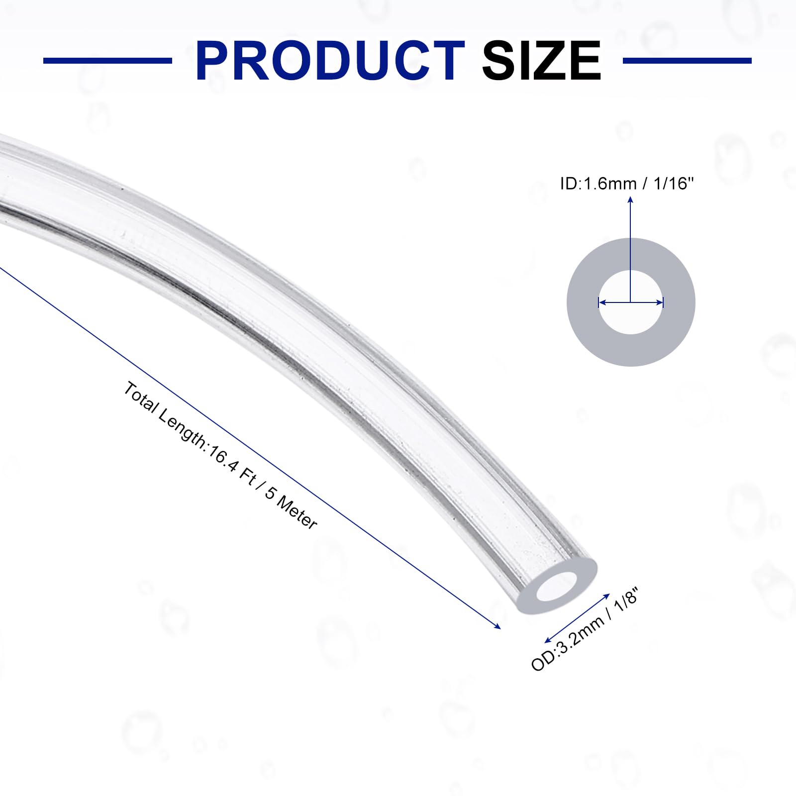 QUARKZMAN Wąż silikonowy 1,6 mm ID x 3,2 mm OD (5 metrów) – gumowy wąż do piwa, elastyczny, nadaje się do kontaktu z żywnością i przezroczysty, do wody pitnej, gospodarstwa domowego i przemysłu