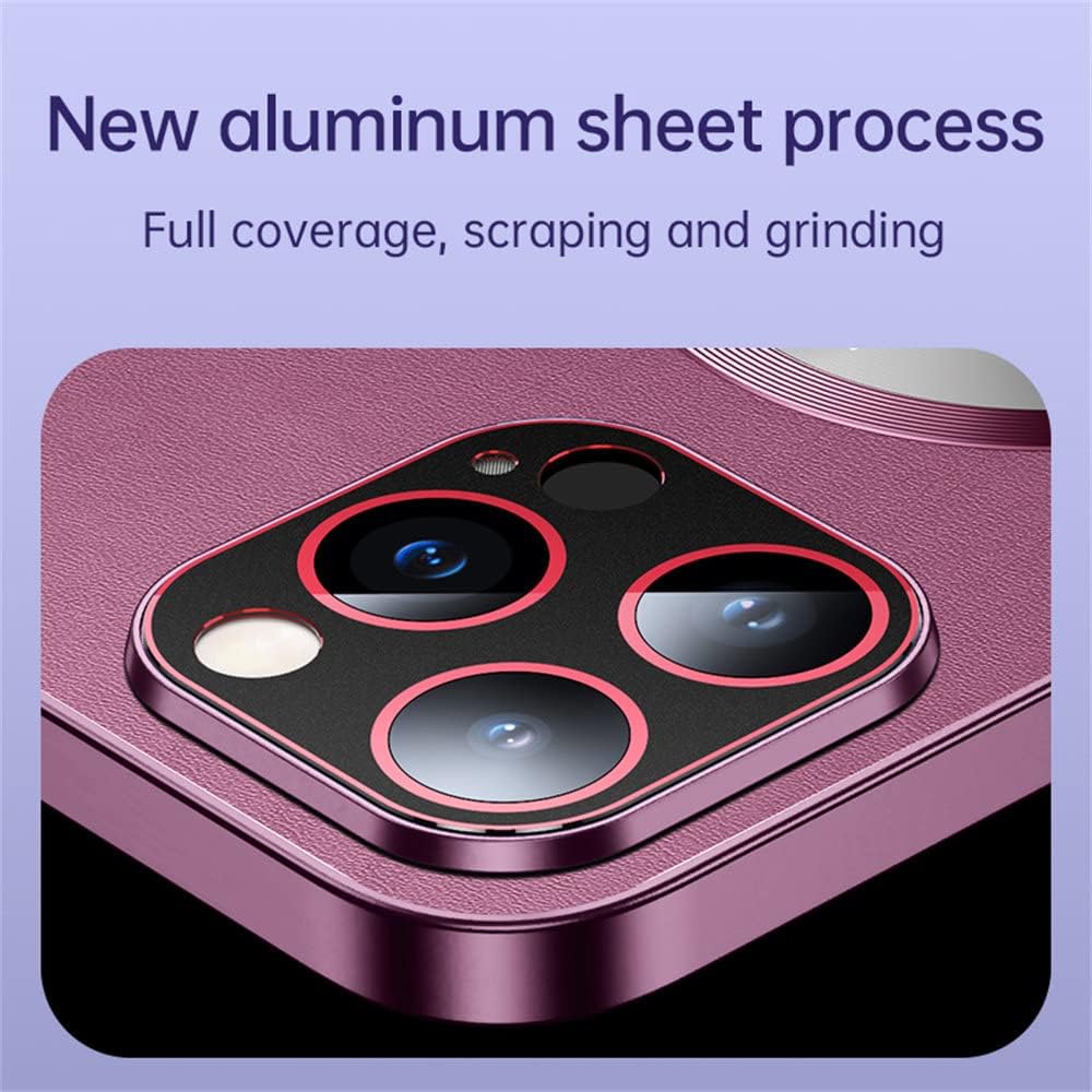 for iPhone 13 ProMax Cover Fashion Sign Hole Magnetic Phone Case for iPhone 14 Plus 12 13 Pro Max with Lens Film Cover,Silver,for iPhone 14 Plus