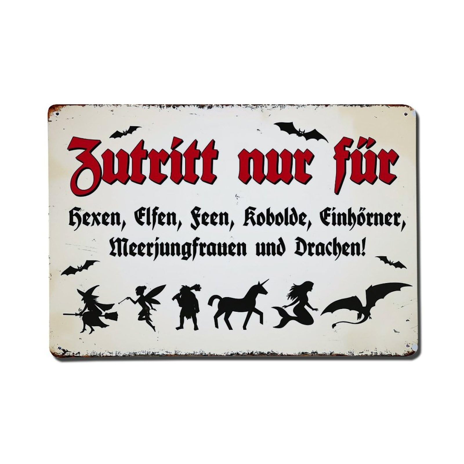 Access Only For Witches Fairies Elves Gnomes Unicorns Mermaids And Dragons Metal Tin Sign Plaque