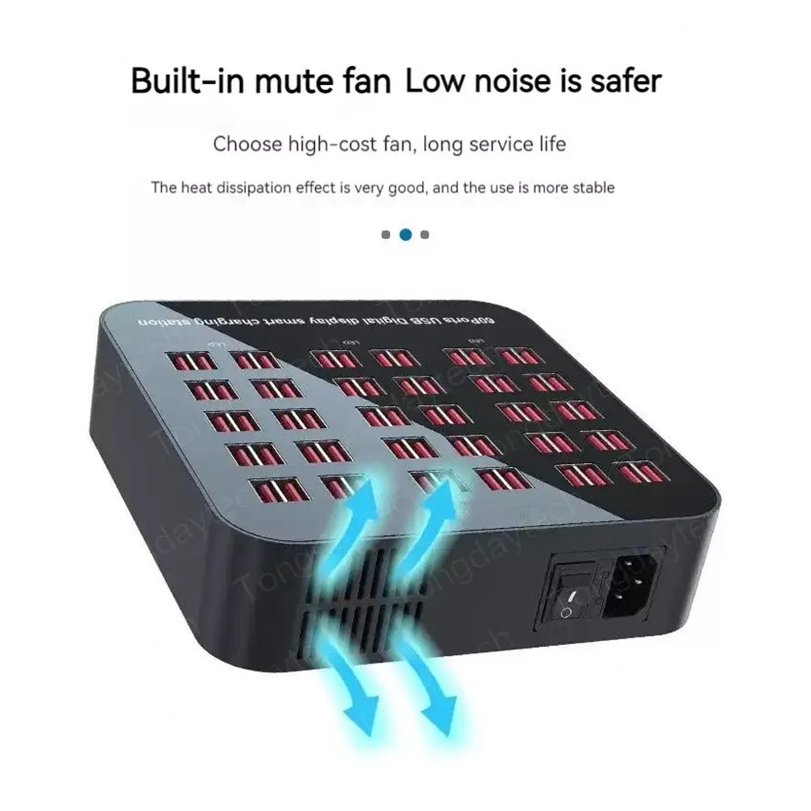 Rapide Chargeur, Station Hub de Chargeur USB Multi 300W, 60 Ports, Chargeur Mural à Charge Rapide,Chargeur USB Voyage/Haute Vitesse(100W 20 Port)
