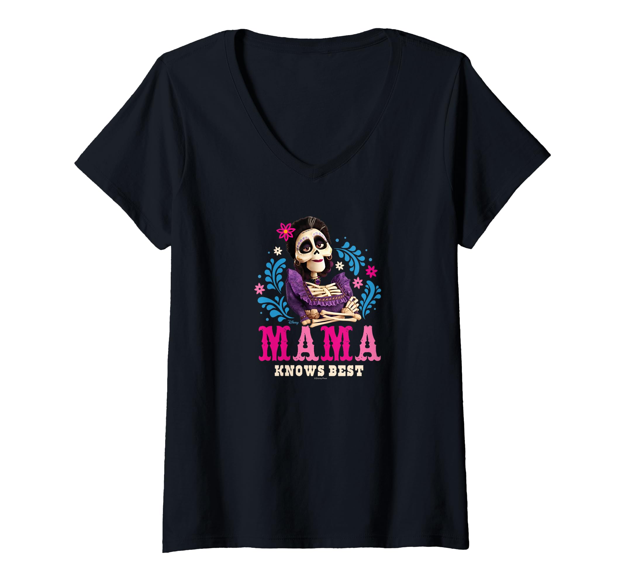 T-shirt Disney Coco imprimé Mama Knows Best col V ajusté