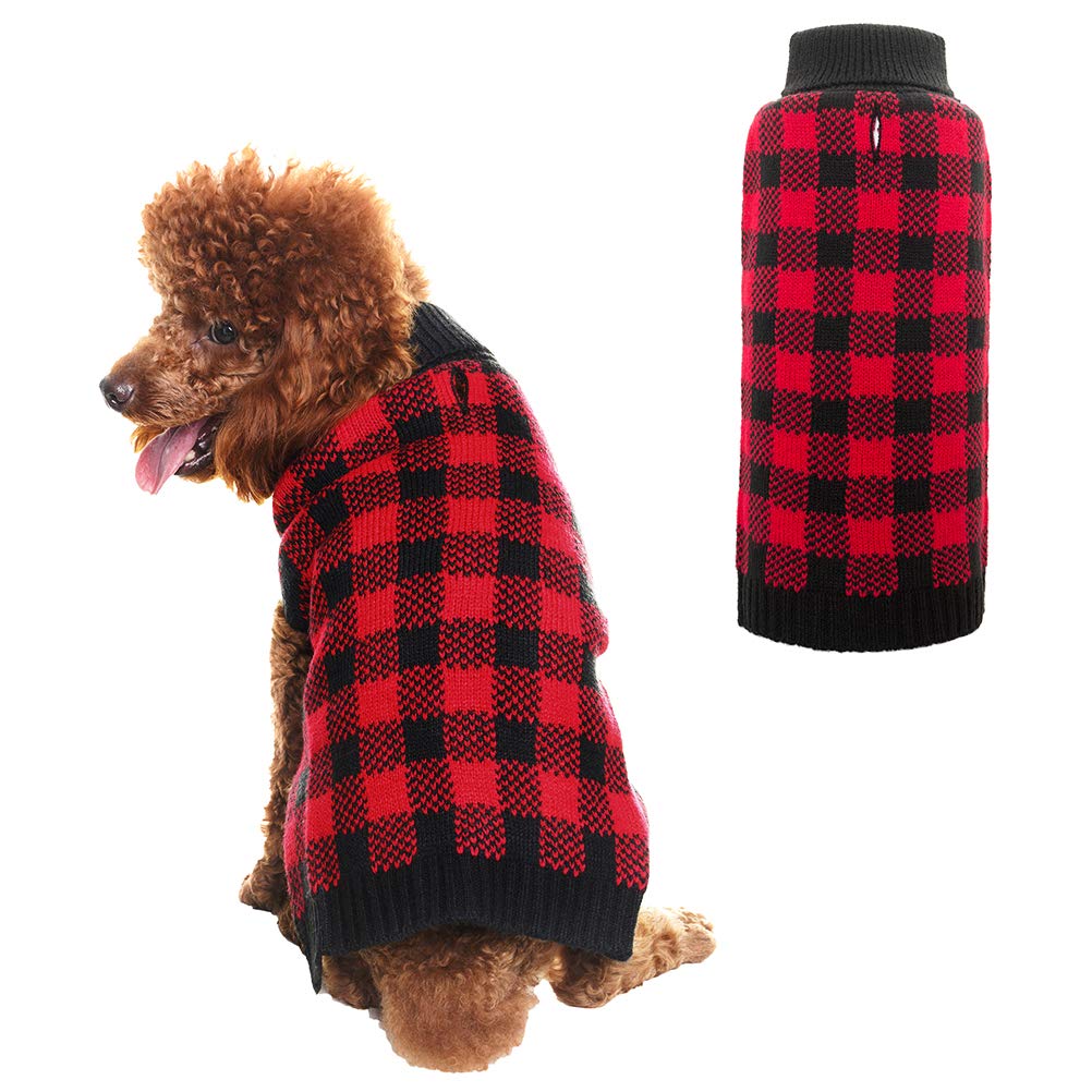 Winter Knitwear Pupteck Dog Sweater Pupteck Dog Sweater Plaid Pet