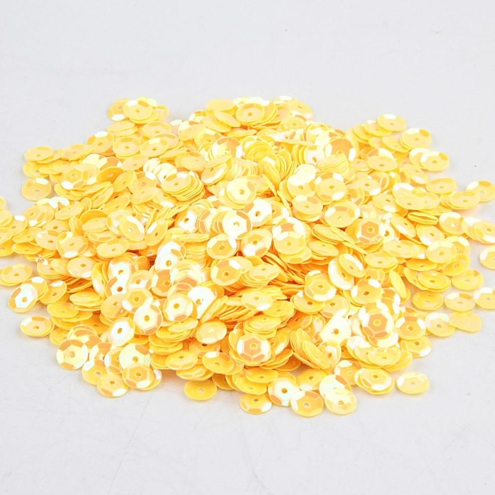 Cekiny do przyszywania, Okrągłe cekiny w miseczkach wielokolorowe 4mm, 5mm, 6mm do szycia i robótek ręcznych 10g(Red,5mm 1200pcs)