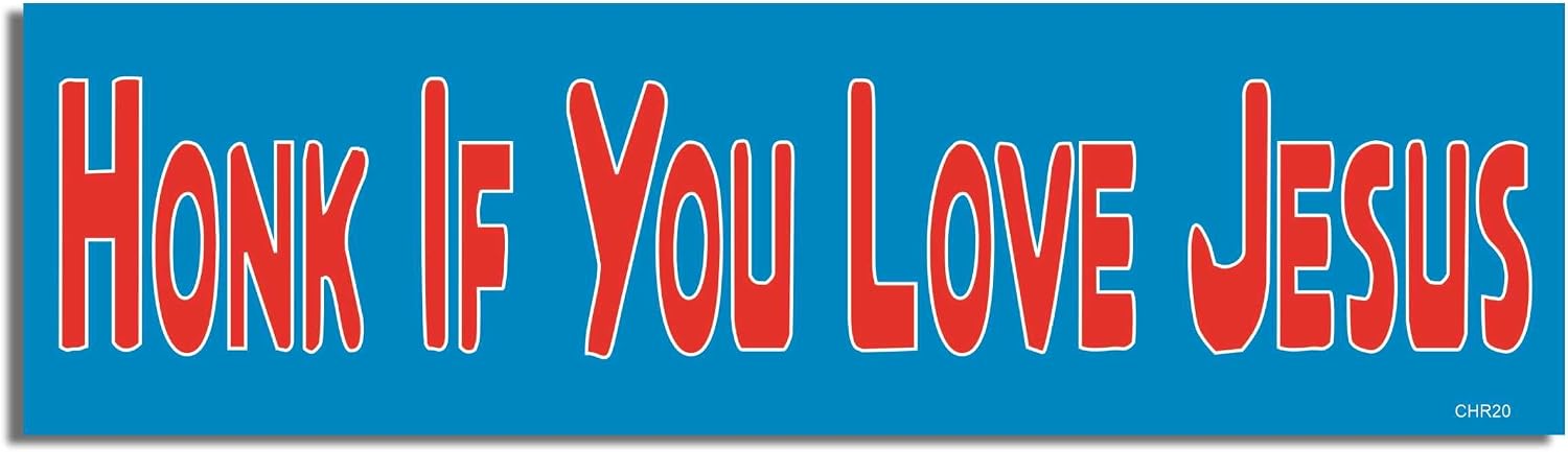 Gear Tatz - Honk If You Love Jesus - Christian - Car Magnet - 9.75 x 2.75 inches - Professionally Made in The USA (Magnetic, X1)