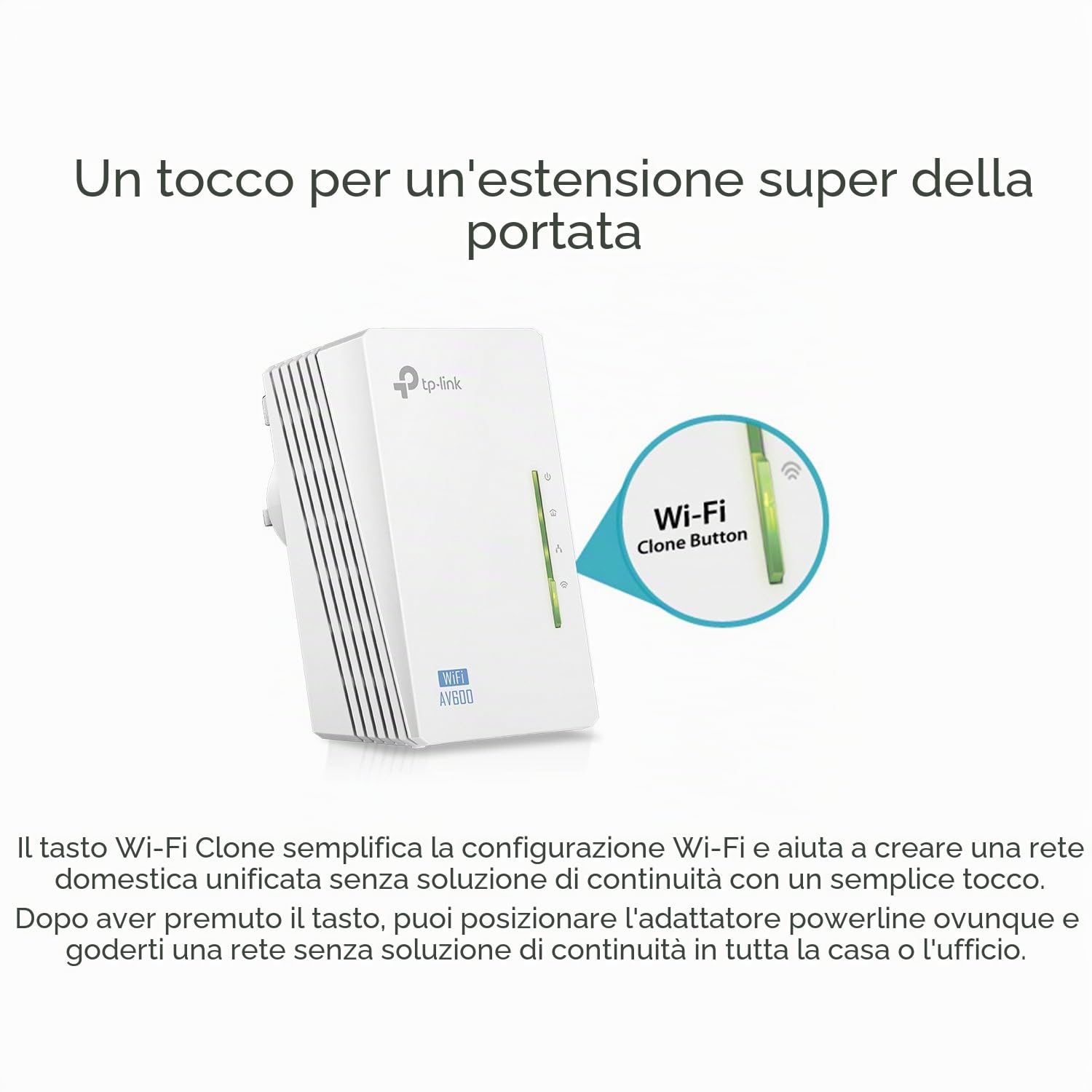 TP-Link TL-WPA4220 2-Port Add-On Powerline Adapter, Range Extender, Broadband/WiFi Extender, WiFi Booster/Hotspot, No Configuration Required, UK Plug