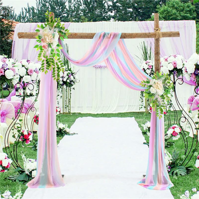 Hochzeitsbogen Drapierung Chiffon Stoff Brautbogen Vorhänge 3/6/10 Meter Hochzeitsbogen Drapierstoff Chiffon Hintergrund Vorhang Tüll Deckenvorhänge für Hochzeiten Brautzeremonie Party Dekor