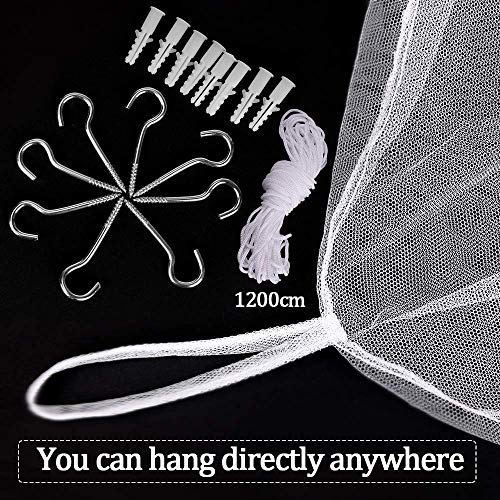 Miniatura 4 de Faburo Mosquitero Cuadrados Para Interior Y Exterior, Mosquitera Grande Para Cama Matrimonio, Cuna Antimosquitos Bebe Mosquito Net For Bed Camping Dosel Viaje 220 X 200 X 200 Cm