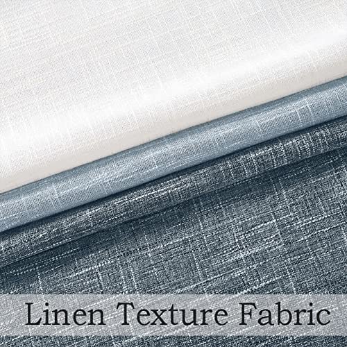 Ombre Light Filtering Door Curtain 100" Extra Wide Linen Ombre Gradient Print On Rayon Blend Fabric Treatment For Sliding Patio Door With 14 Grommets, Cream White To Indigo Blue, 100" X 84", 1 Panel #TOP4