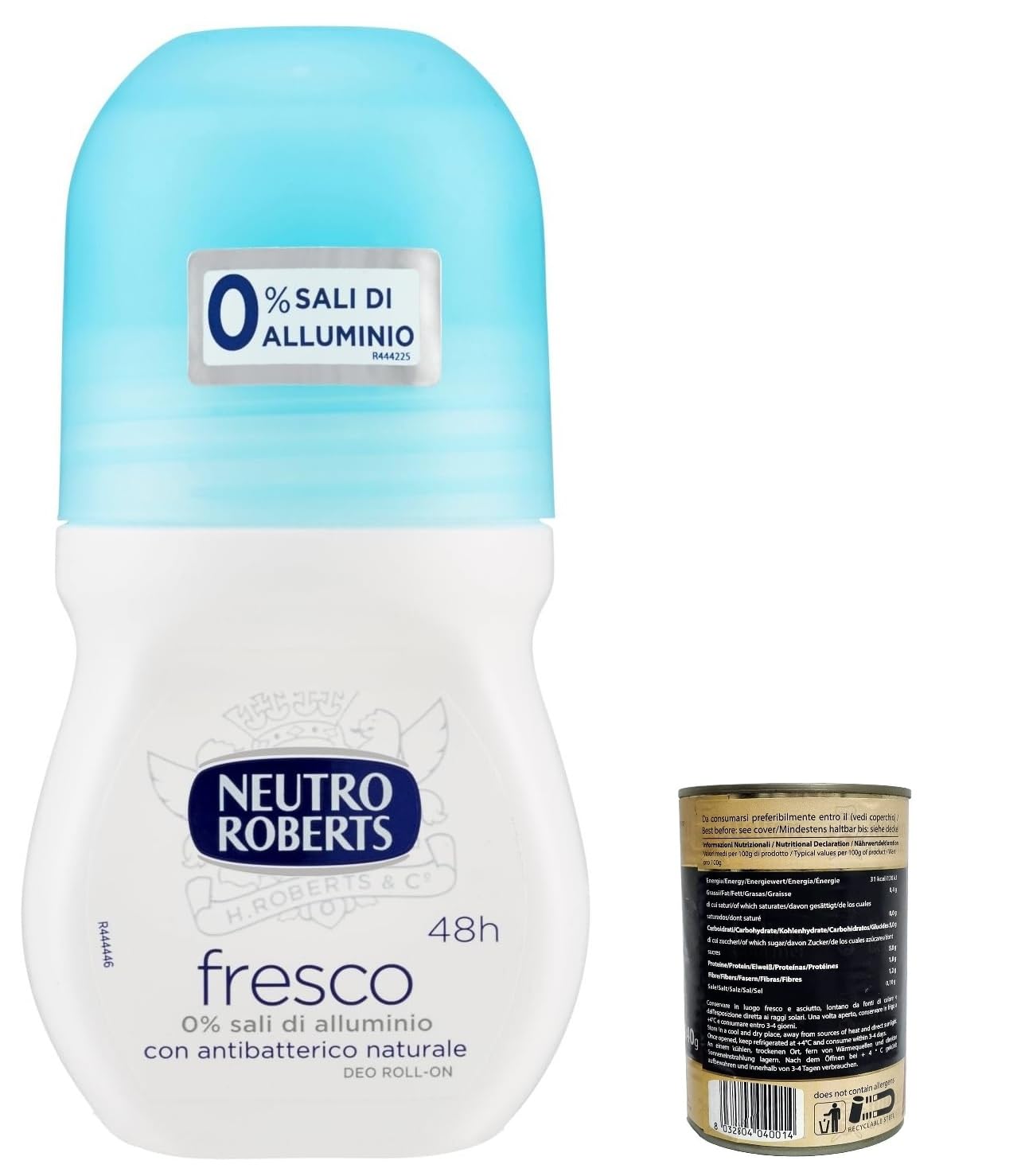 Italian Gourmet deodorante roll on ohne Aluminium 12 x 50ml fresco blumig | Protezione naturale zero macchie, frische Pflege mit floralen Noten und, Gesamtnettogewicht 600 ml + Kostenlos Polpa 400g