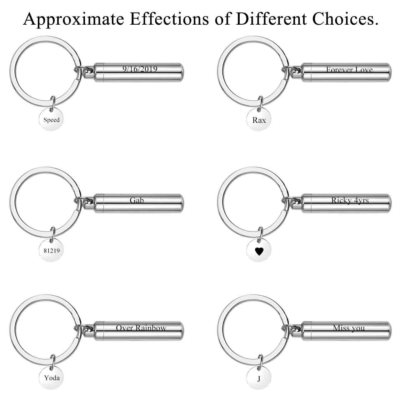 Personalized Master Free Engraving Custom Pet Dog Paw Cylinder Cremation Urn Keychain Keepsake Memorial Ashes Jewelry Silver