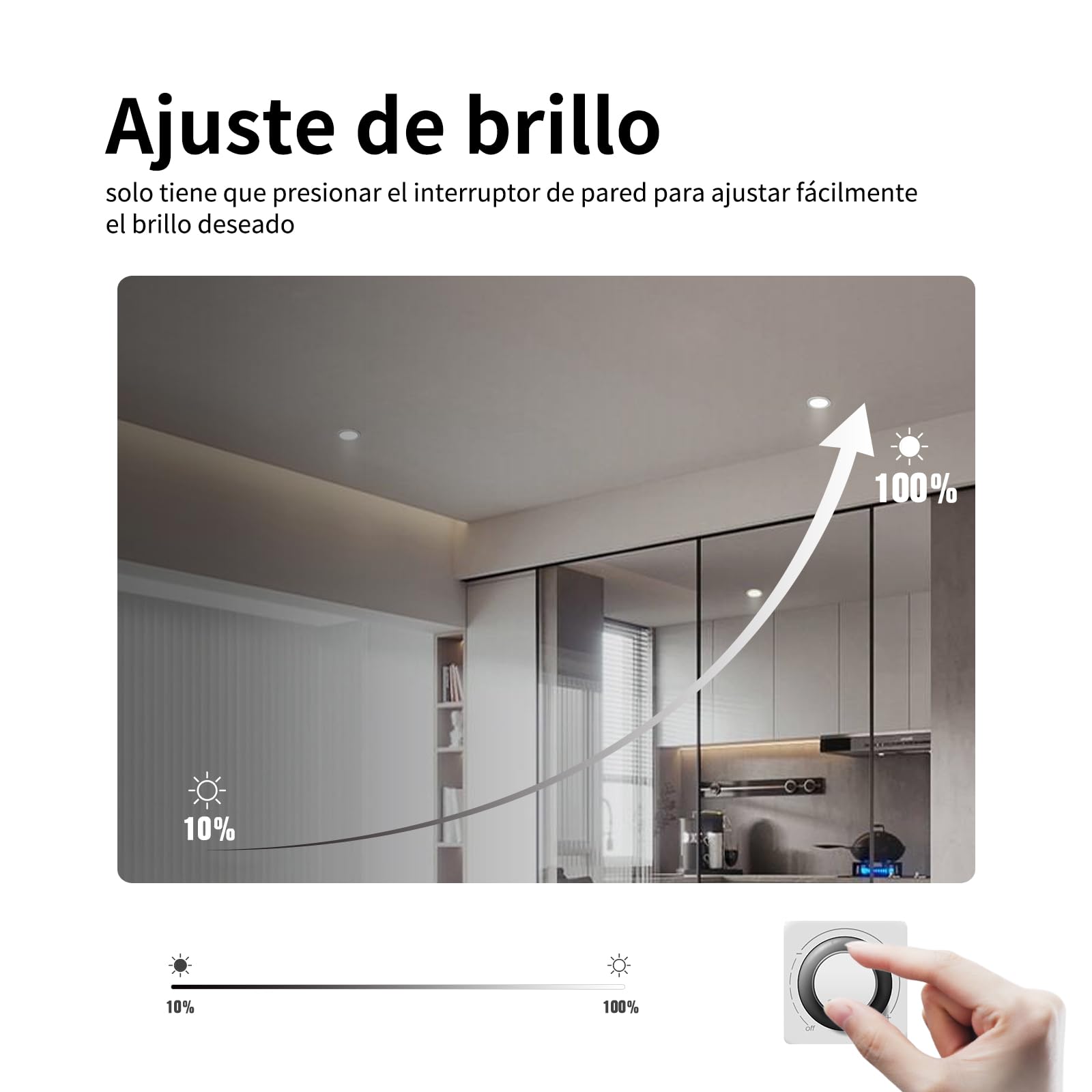 Downlight LED Regulable 12W Ojo de buey led Blanco Cálido/Neutro/Frío IP44 Focos para Sala de Estar Ø123-133mm Agujero Pack de 12