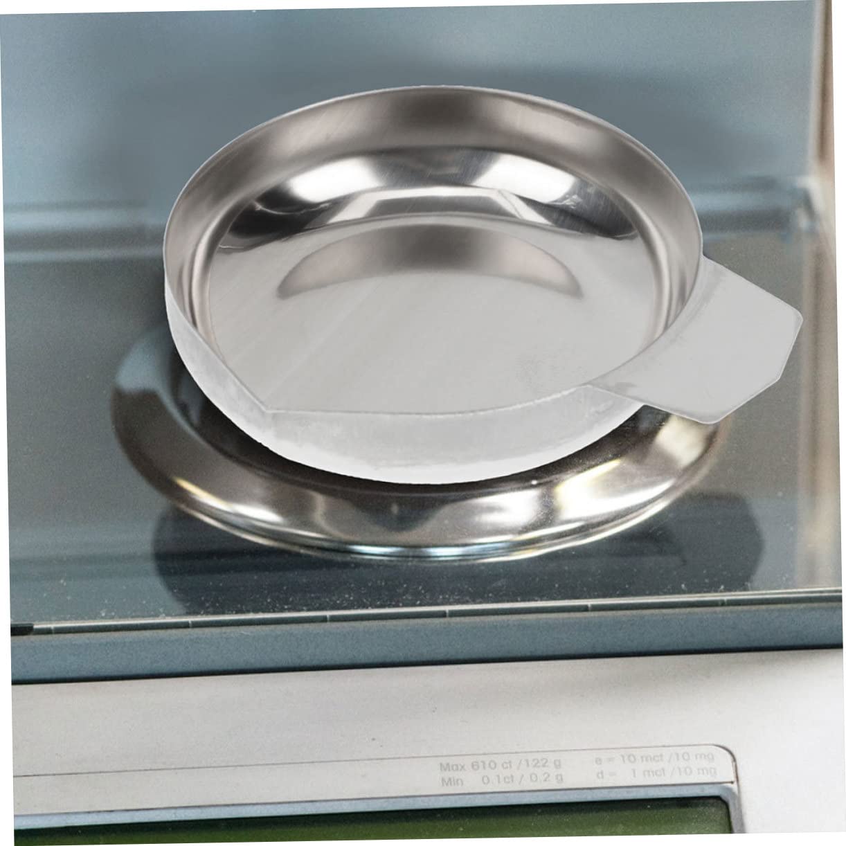 HAPINARY 2pcs Pans Stainless Steel Weighing Trays Kitchen Scale for Food Jewelry Weight Plate