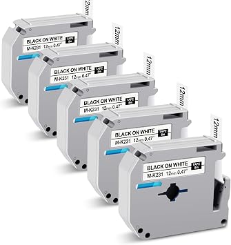 M-K231 M Tape Replacement for Brother P-Touch Label Maker Tape MK231