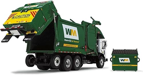 Miniatura 4 de First Gear 10-4006D - Camión de basura Mack TerraPro con cargador frontal Heil HalfPack Freedom y portón trasero de GNC, color blanco y verde, con