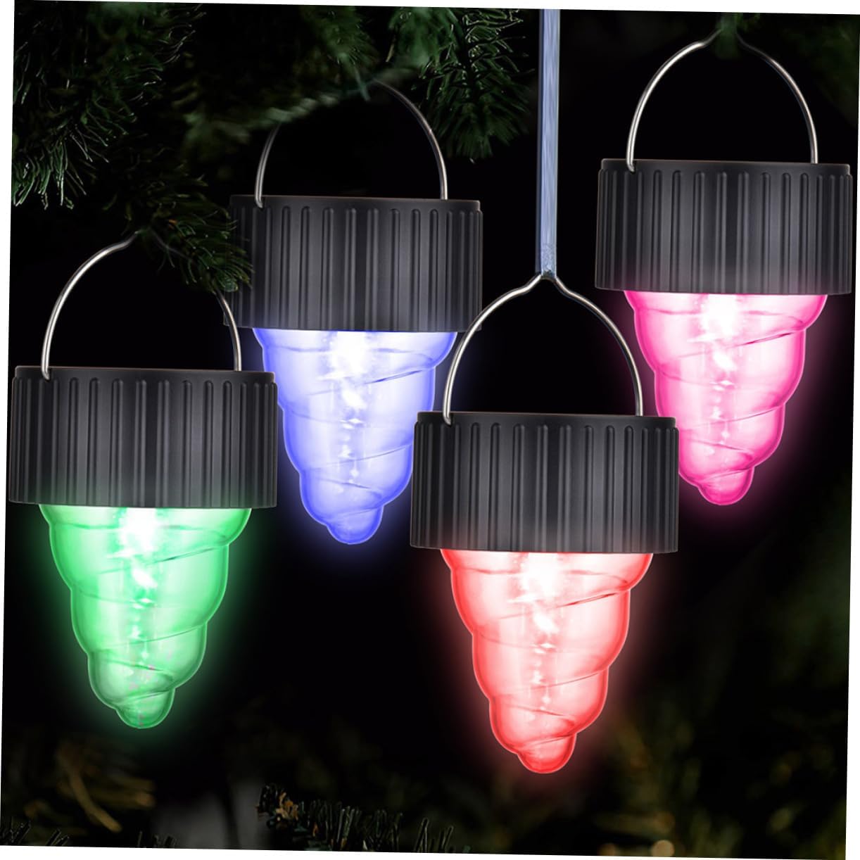 NUOBESTY 1set Colorful Solar Pendant Lights Led Solar Hanging Lamp for Outdoor Decor Creative Gradient Design for Garden and Patio Lighting