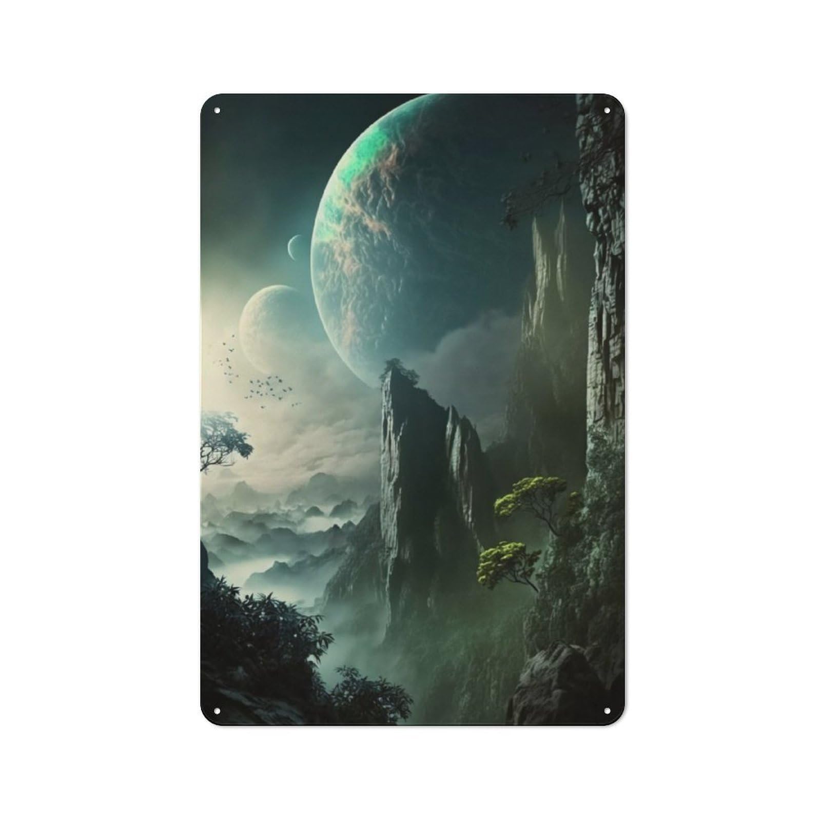 Junmoney Exoplanet Aurora Prime Rustic Tin Sign 30X20cm Featuring For Living Room Wall, For Metal Sign Collectors, For Garage And Workshop Walls