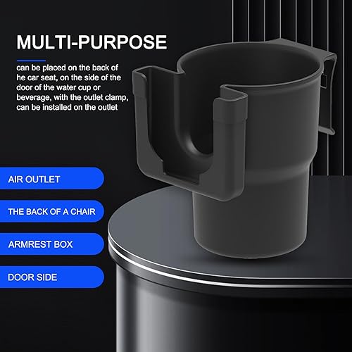 Miniatura 6 de 1 gancho DM-142 para portavasos de automóvil, soporte para teléfono móvil 2 en 1 + soporte para bebidas, lado de la puerta del cocherespaldo del